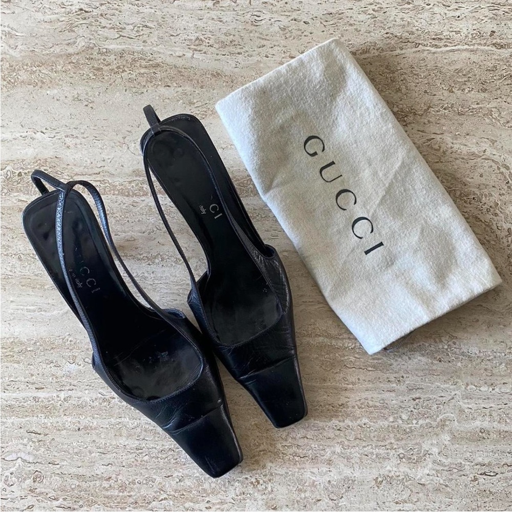 Gucci Tom Ford Black Slingback Heels